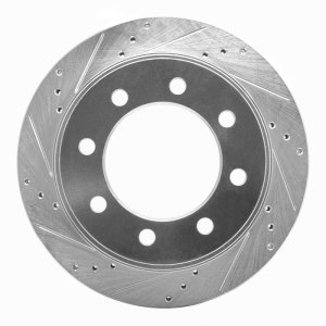 Dodge Ram 2500 Brake Rotor (1) - Rear Left - R1 Concepts - Drilled & Slotted - Silver - `03-`08